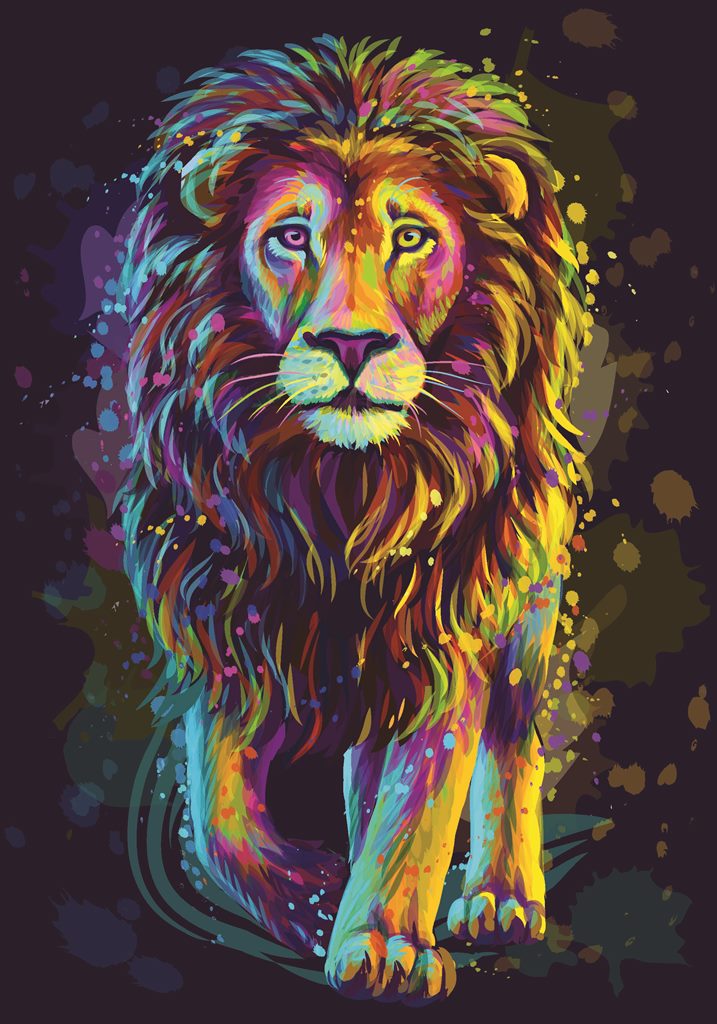 Фотообои Цветной лев