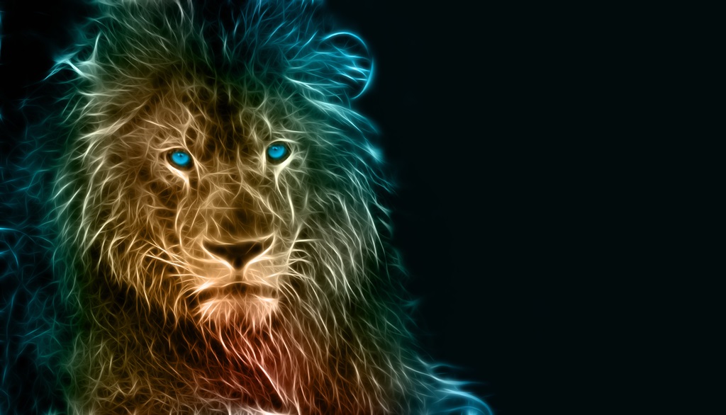 Фотообои Неоновый лев