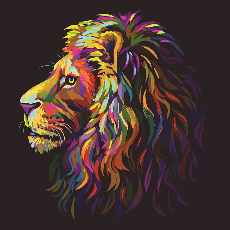 Фотообои Разноцветный лев