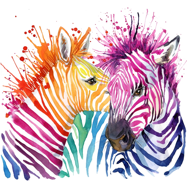 Фотообои Цветные зебры