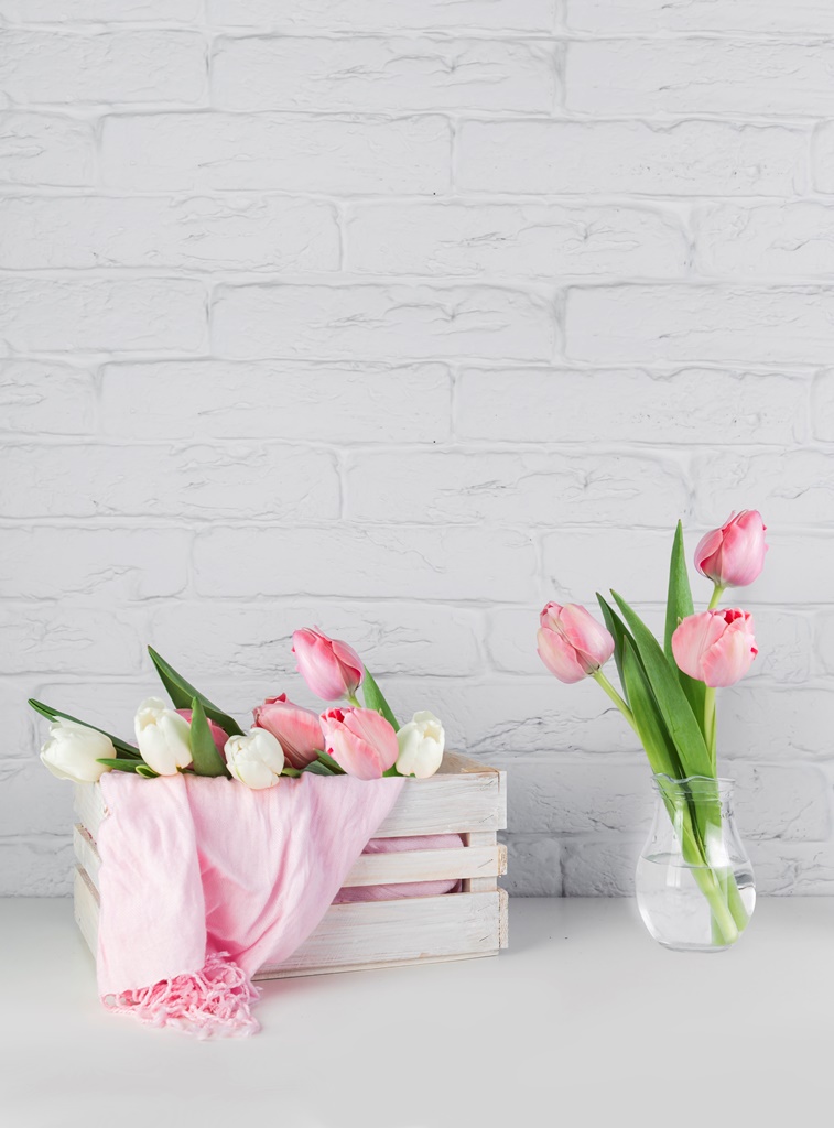 Фотообои на кухню Розовые тюльпаны 