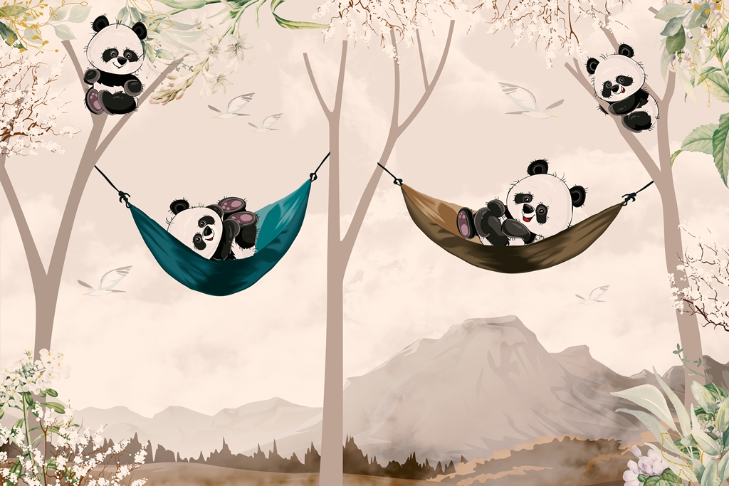 Фотообои в детскую Милые панды 