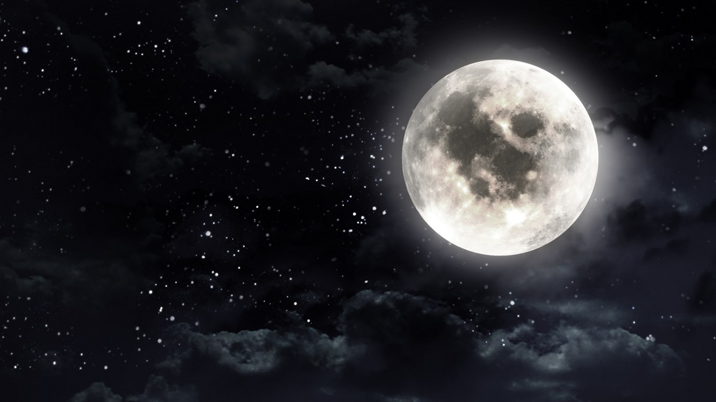 Фотообои Луна в ночном небе