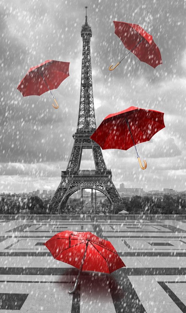 Фотообои Красные зонтики