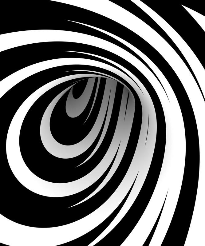 Фотообои Абстрактная черно-белая спираль