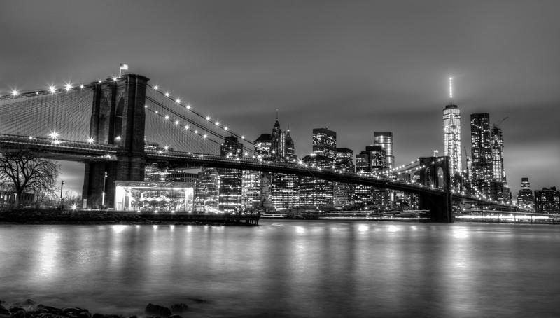 Фотообои Ночной мост в черном 