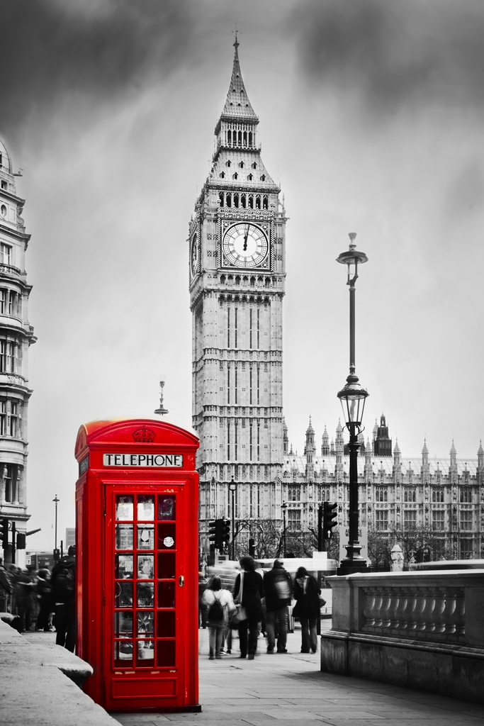 Фотообои Лондон. Телефонная будка 