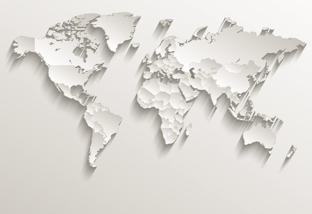Фотообои карта мира Объемная карта мира 