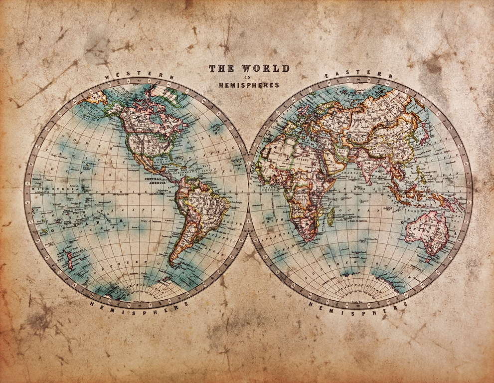 Фотообои карта мира Старинная карта мира