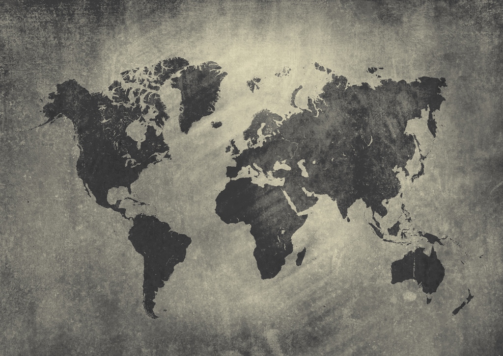 Фотообои карта мира Стилизованная карта мира