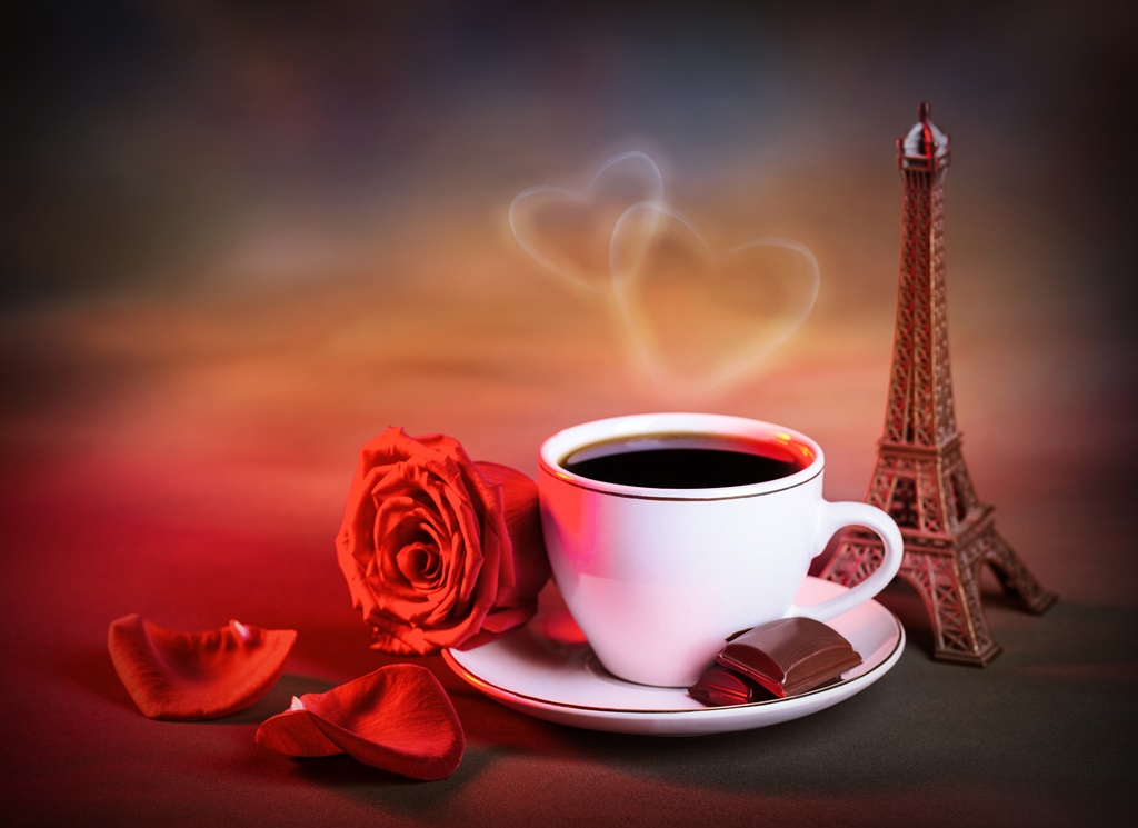 Фотообои Утренний кофе в день Святого Валентина