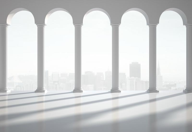 Фотообои вид из окна Белые арки 