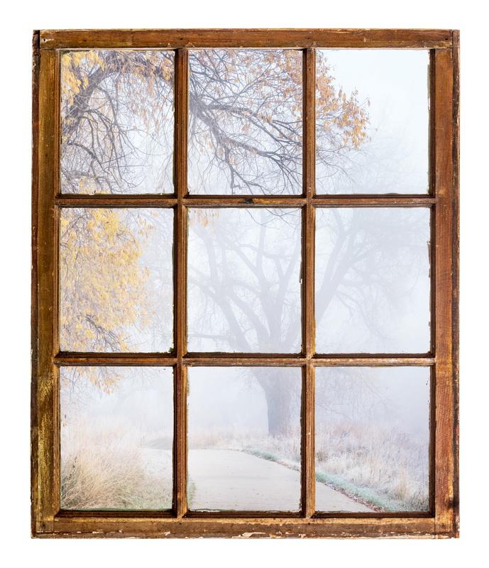 Фотообои вид из окна Туман в окне 