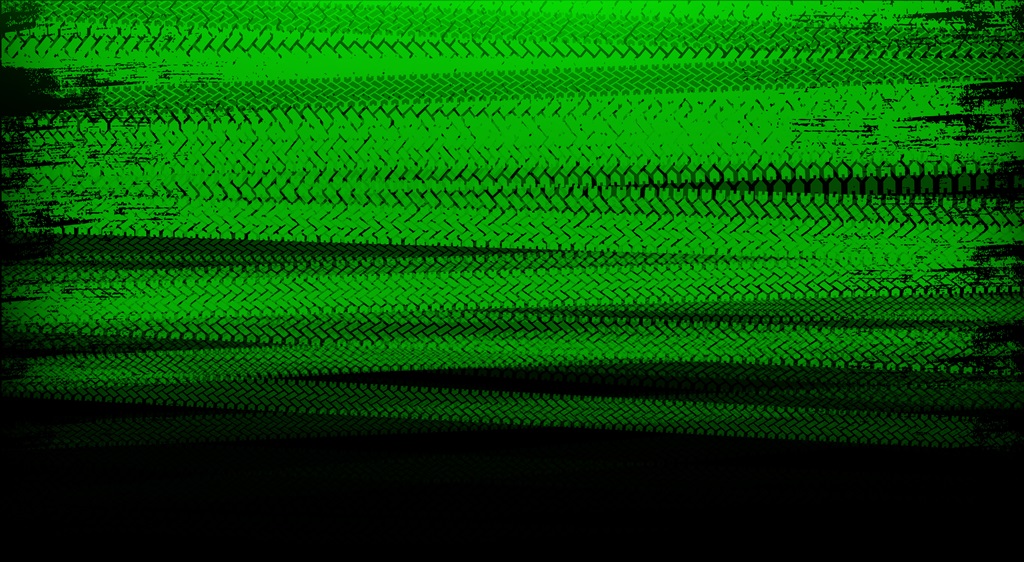 Фотообои Зеленые следы шин