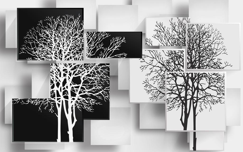 3 д фотообои Деревья в стиле модерн. 