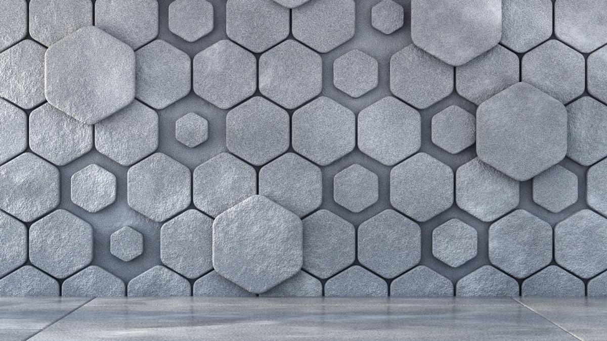 3 д фотообои Абстрактная стена из шестиугольников  