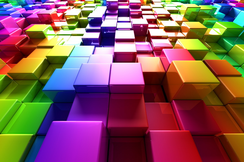 3 д фотообои Разноцветные кубики 