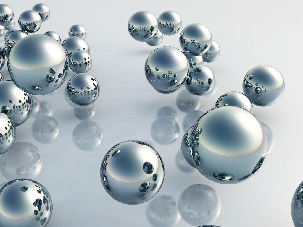 3 д фотообои Трехмерные серебряные шары 
