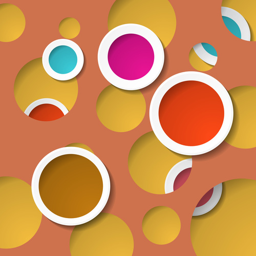 3 д фотообои Абстрактные круги на оранжевом фоне 