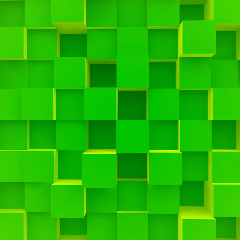 3 д фотообои Абстрактная зеленая стена из квадратов 