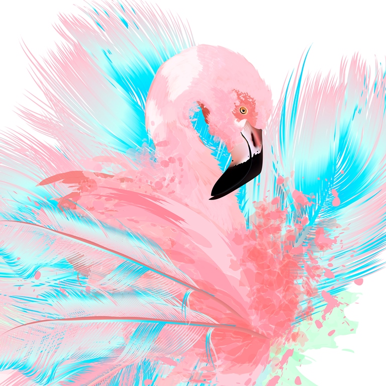 Фотообои Фламинго иллюстрация