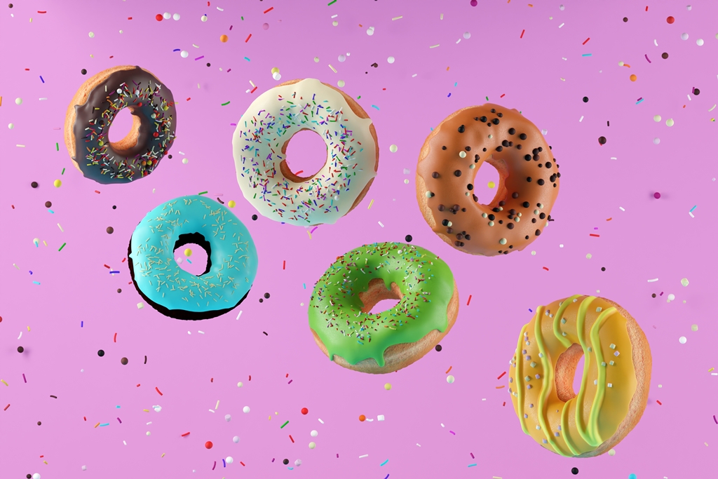 Фотообои на кухню Цветные пончики