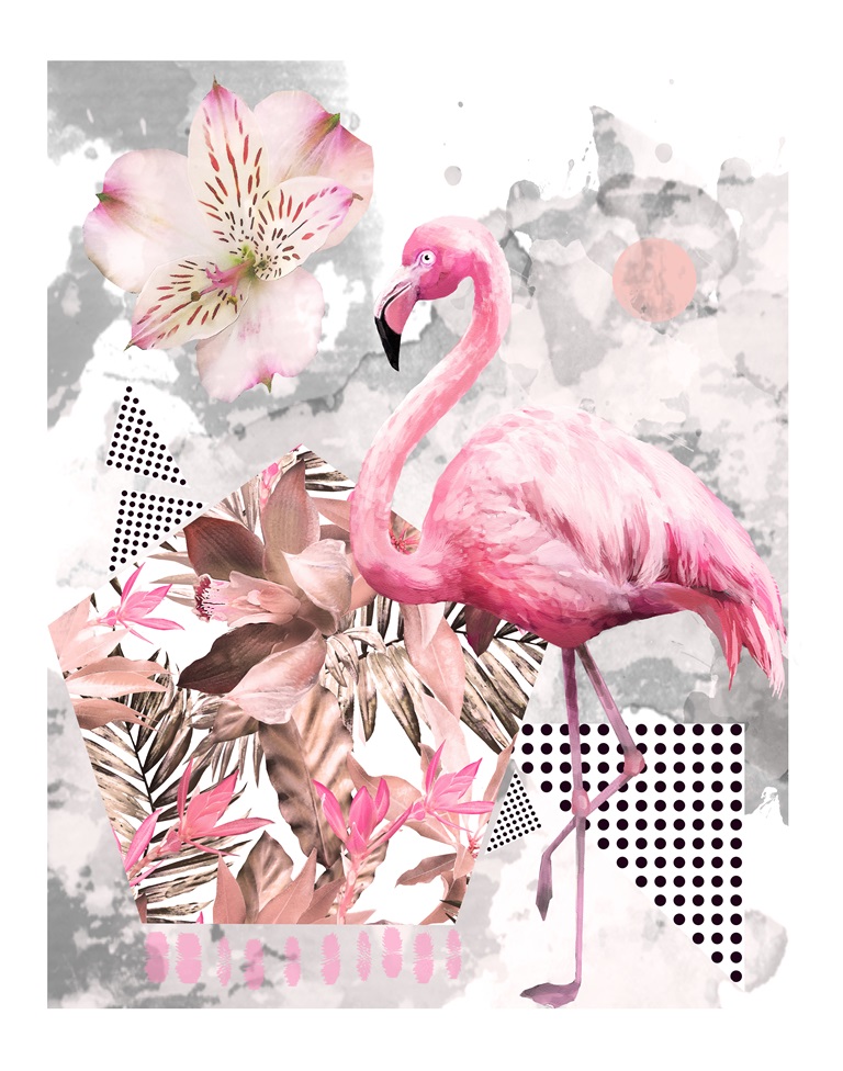 Фотообои Розовый фламинго