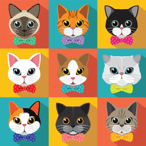 Фотообои в детскую Разноцветные коты 
