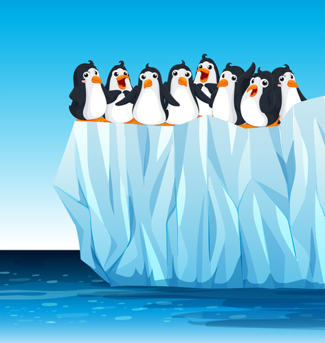 Фотообои в детскую Пингвины на льдине 