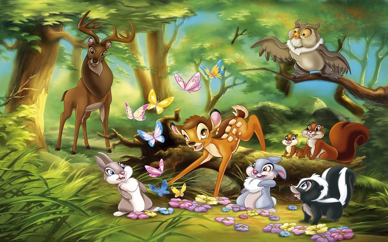 Фотообои в детскую bambi-and-friends