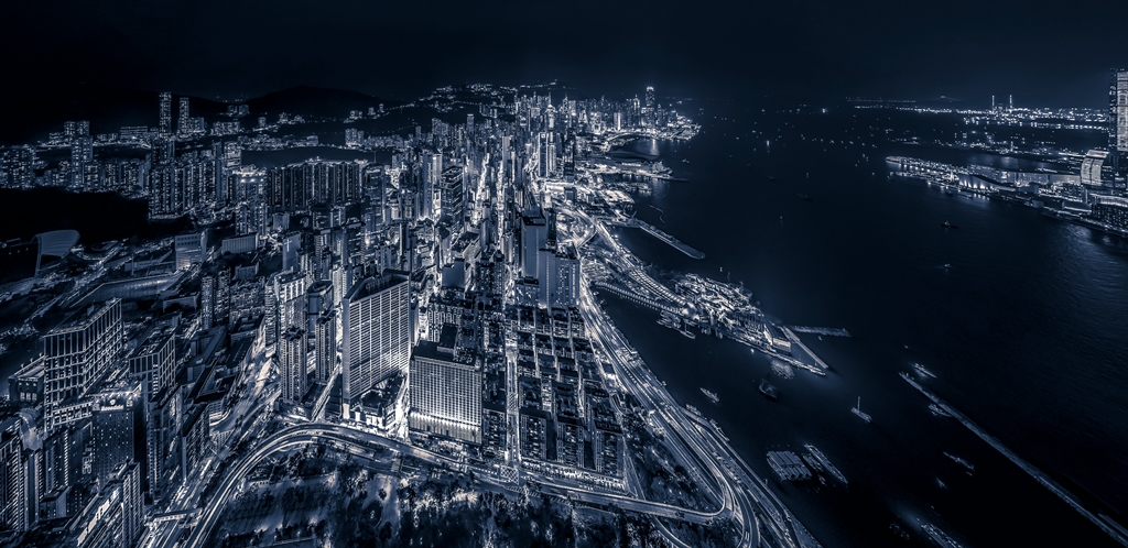 Фотообои Ночной вид Гонконга