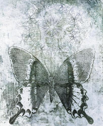 Фотообои Нарисованная бабочка 