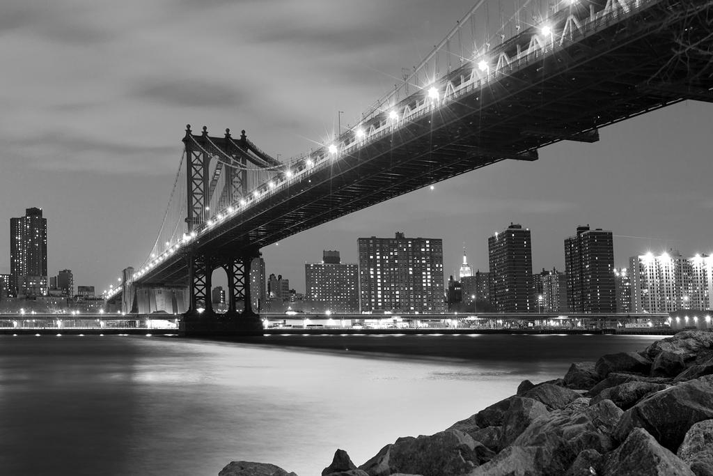 Фотообои Манхэттенский мост ночью