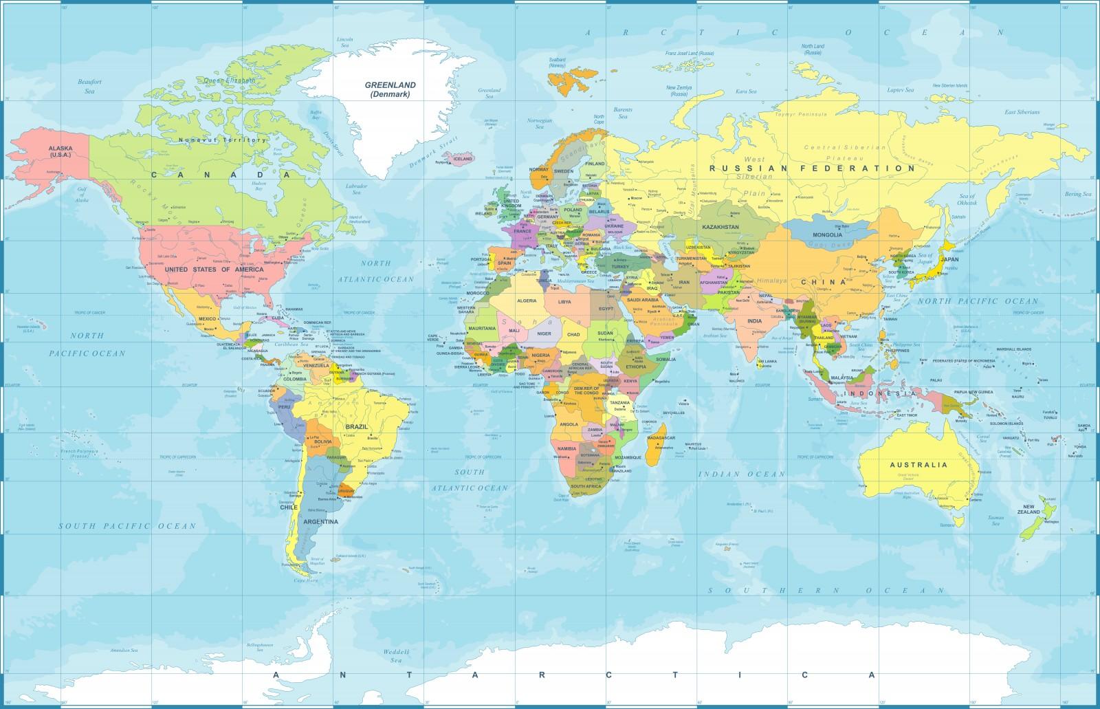 Фотообои карта мира 191242994