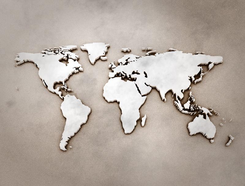 Фотообои карта мира Объемная карта мира. 