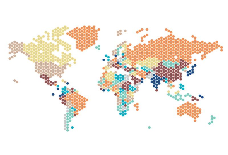Фотообои карта мира Карта мира по континентам