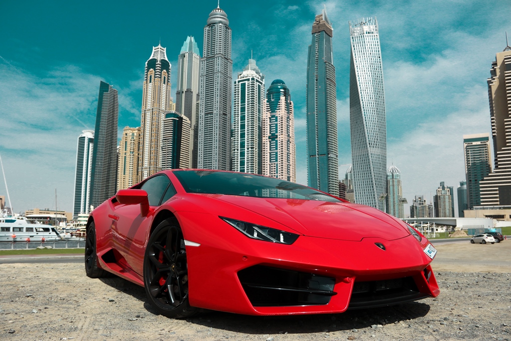 Фотообои Красный Lamborghini Huracan в Дубай
