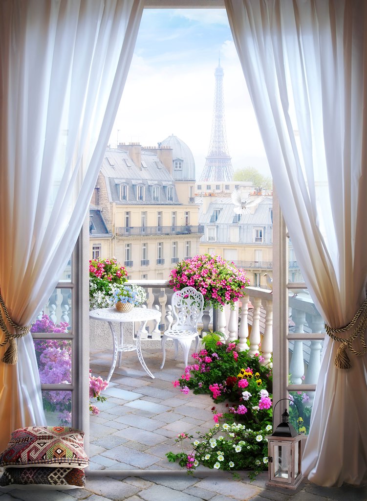 Фотообои вид из окна Вид на Париж с балкона