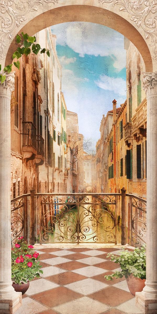 Фотообои вид из окна Улочка в Венеции 
