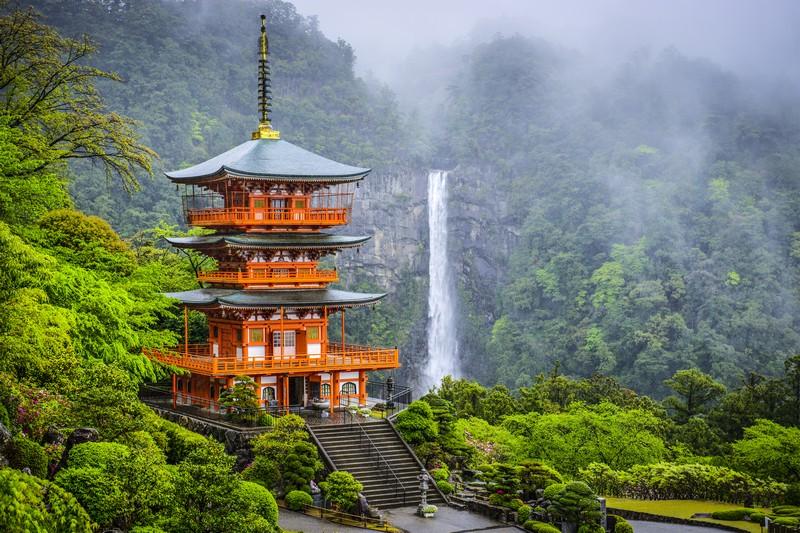 Фотообои Храм у водопада 