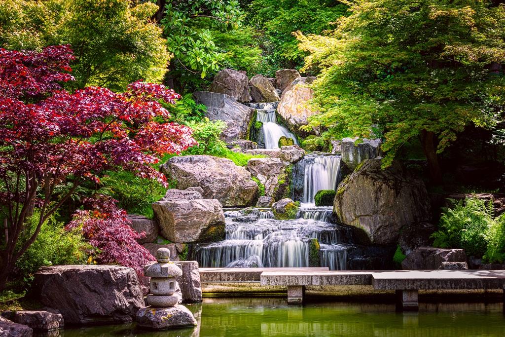 Фотообои Водопад в японском саду