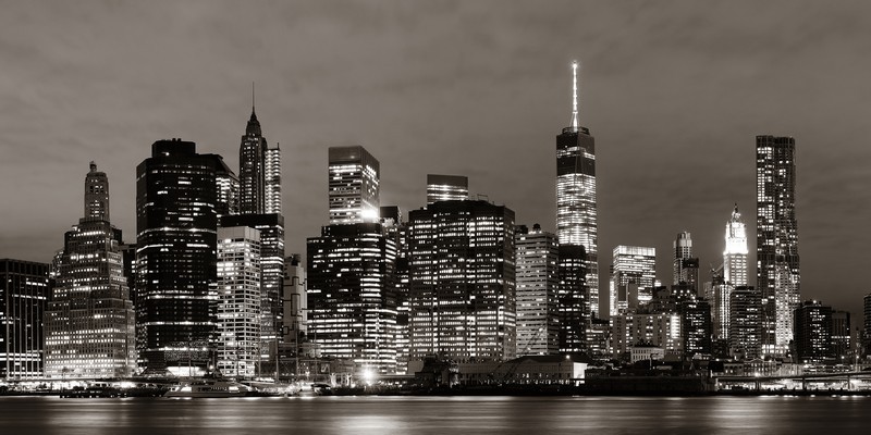 Фотообои Ночной город, Нью-Йорк, Манхеттен